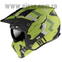 Casca MT Streetfighter SV Skull2020 A16 verde mat (ochelari soare integrati) - masca (protectie) barbie si cozoroc detasabile